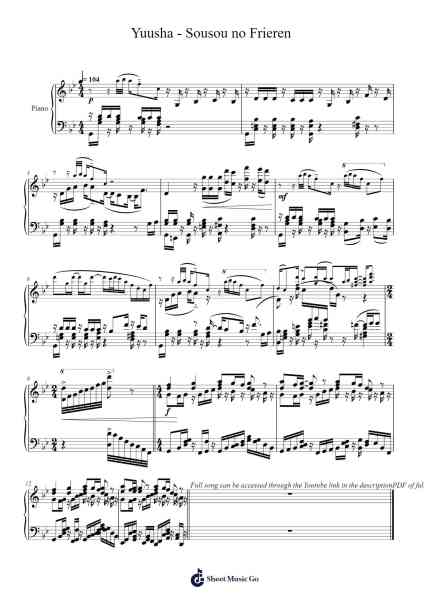 Yuusha - Sousou no Frieren Sheet Music by YOASOBI-Arr.Joannes Nohan