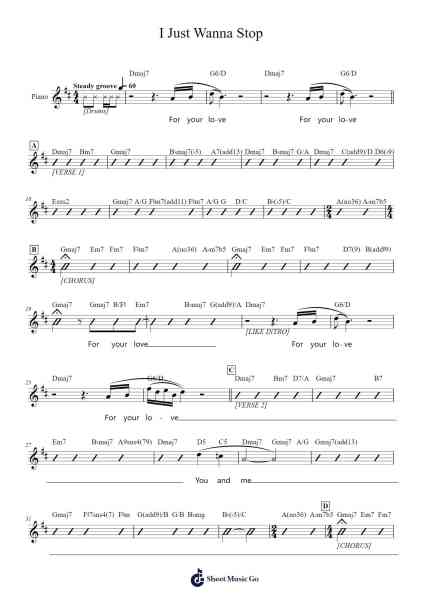 I Just Wanna Stop Sheet Music by Gino Vannelli-Arr.Maltzkent