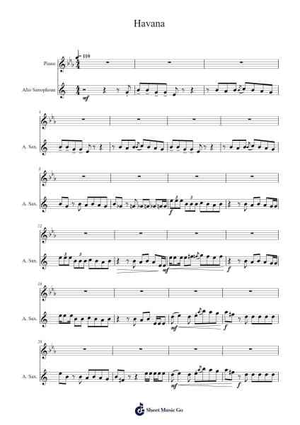 Havana Sheet Music by undefined-Arr.Gibger Burnsleif