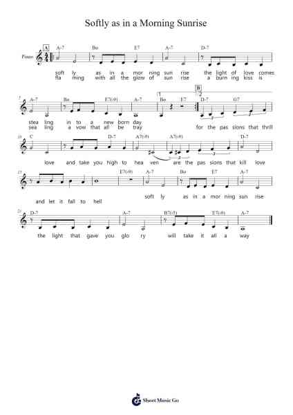 Softly, As in a Morning Sunrise Sheet Music by Romberg/Hammerstein-Arr.Stilhan Dalter