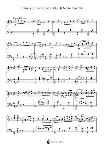 Echoes of the Theatre, Op. 60 No. 6: Gavotte Sheet Music by Anatoly Alexandrov-Arr.Dilliz Woolfsil
