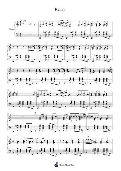 Rehab Sheet Music by Amy Winehouse-Arr.Bertreade