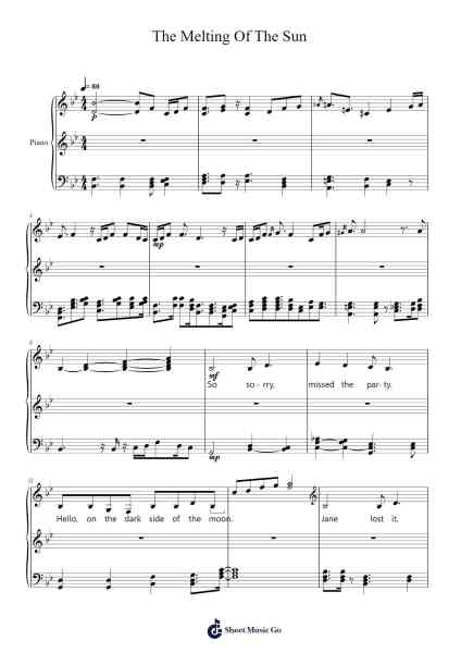 The Melting Of The Sun Sheet Music by St. Vincent-Arr.Saslaide Wattvic