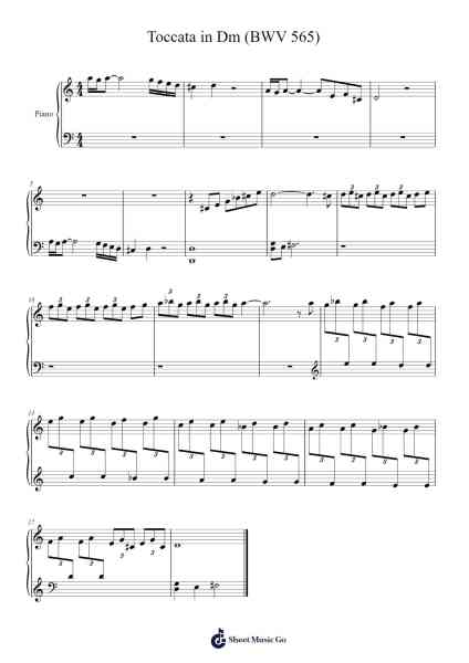 Toccata in D Minor, BWV 565 Sheet Music by Johann Sebastian Bach-Arr.Spenborg