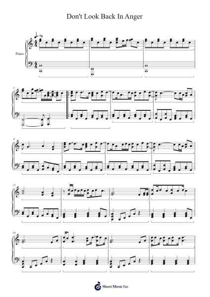 Don't Look Back In Anger Sheet Music by Oasis-Arr.Maypaul
