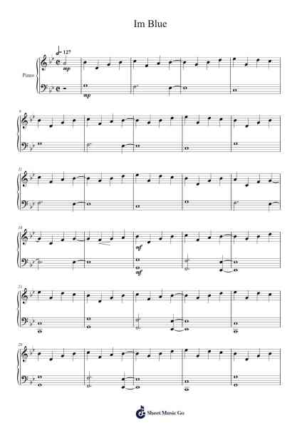 Im Blue Sheet Music by Eiffel 65-Arr.Thornle