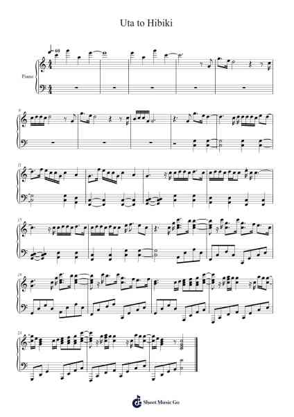 Uta to Hibiki Sheet Music by Hiroyuki Sawano-Arr.Borglass
