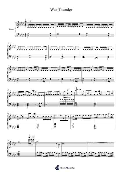 War Thunder - A mix of Advance Australia & Red Starred Avengers Sheet Music by War Thunder Soundtrack-Arr.Jesvin