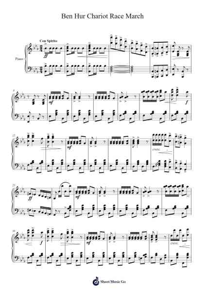 Ben Hur Chariot Race March Sheet Music by E.T. Paull-Arr.Franfield Pricecil