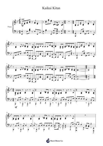 Kaikai Kitan Sheet Music by Eve-Arr.Denre