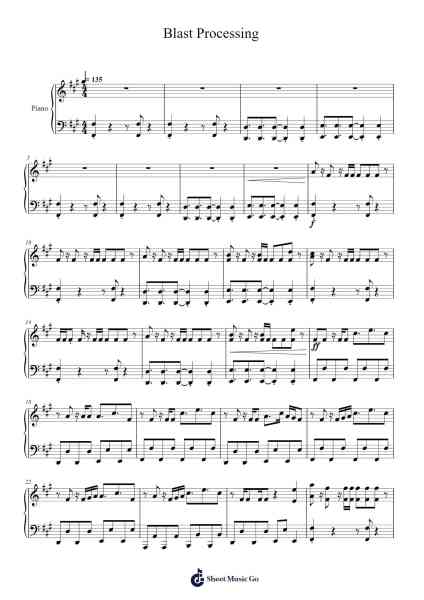 Blast Processing Sheet Music by Waterflame-Arr.Hewkay Brewstience