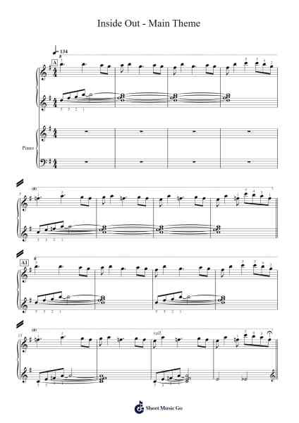 Inside Out - Main Theme Sheet Music by Michael Giacchino-Arr.Houscar Moulwat
