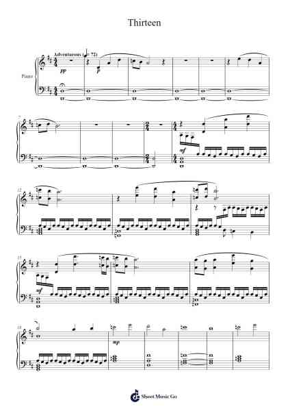 Thirteen Sheet Music by Segun Akinola-Arr.Prittlay