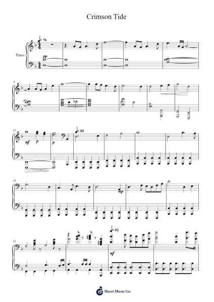 Crimson Tide - Roll Tide Sheet Music by Hans Zimmer-Arr.Bonyork