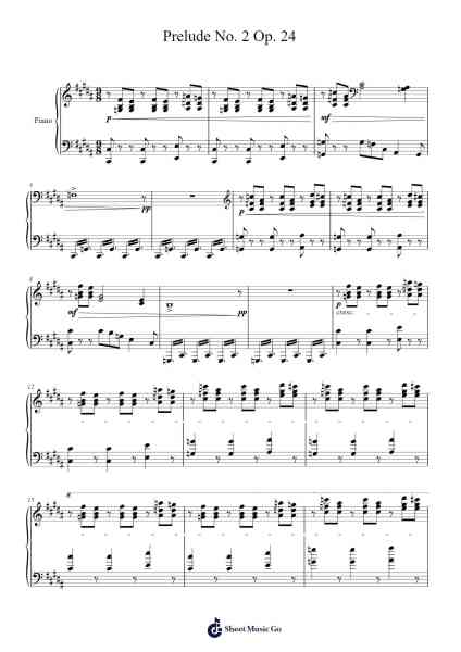 Prelude No. 2 Op. 24 Sheet Music by ...etc...-Arr.Beroll