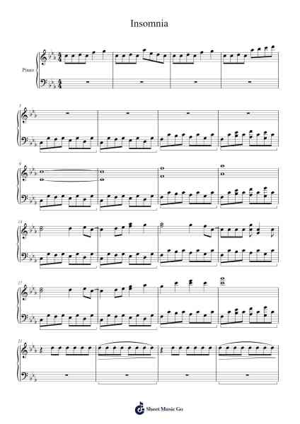 Insomnia Sheet Music by undefined-Arr.Louiste