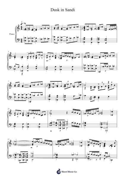 Dusk in Sandi Sheet Music by Bud Powell-Arr.Vebted Saulquinn
