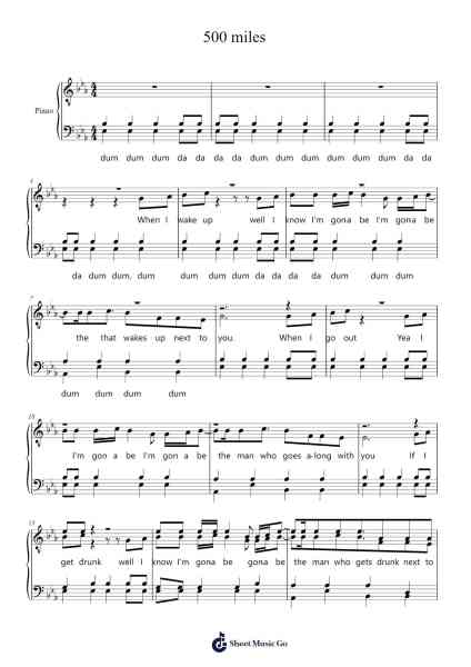 500 miles Sheet Music by The Proclaimers-Arr.Moisham Whcky