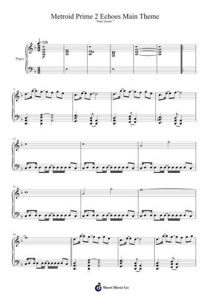 Metroid Prime 2 Echoes Main Theme Sheet Music by Kenji Yamamoto-Arr.Molsham