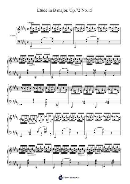 Etude in F Major, Op. 72, No. 6 Sheet Music by Moritz Moszkowski-Arr.Rareade Zoelotte