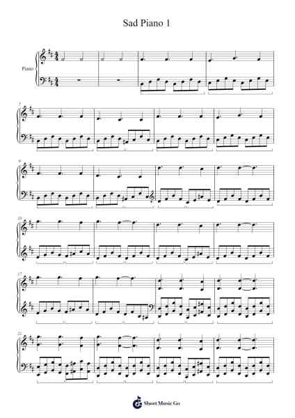 Sad Piano 1 Sheet Music by Penia Boyleliet-Arr.Noelje