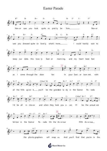 Easter Parade Sheet Music by Irving Berlin-Arr.Duttdes Dawnpril