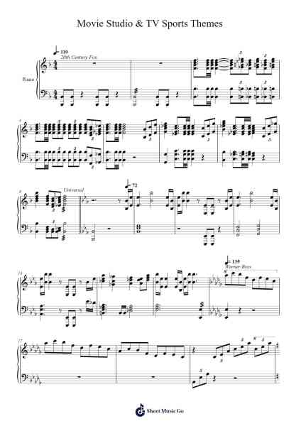 Movie Studio & TV Sports Themes Sheet Music by CalebBarth-Arr.Sainsthea Flind