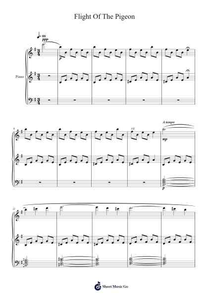 Flight Of The Pigeon Sheet Music by Johan Söderqvist-Arr.Childdy Whitkin
