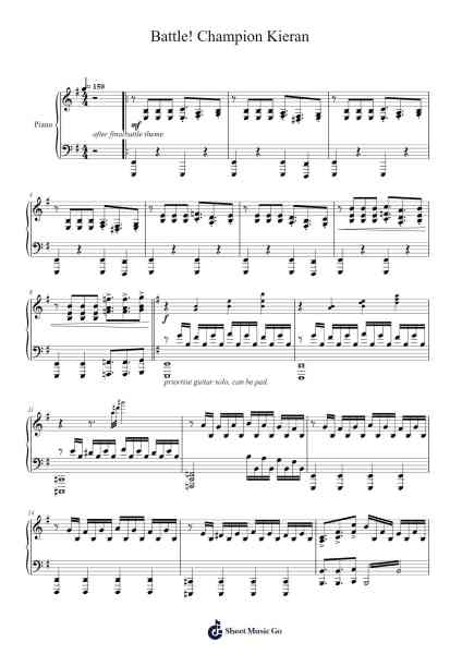 Battle! Champion Kieran Sheet Music by Junichi Masuda-Arr.Greydre Keithburne