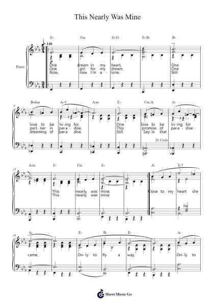 This Nearly Was Mine Sheet Music by Rodgers & Hammerstein-Arr.Blyder