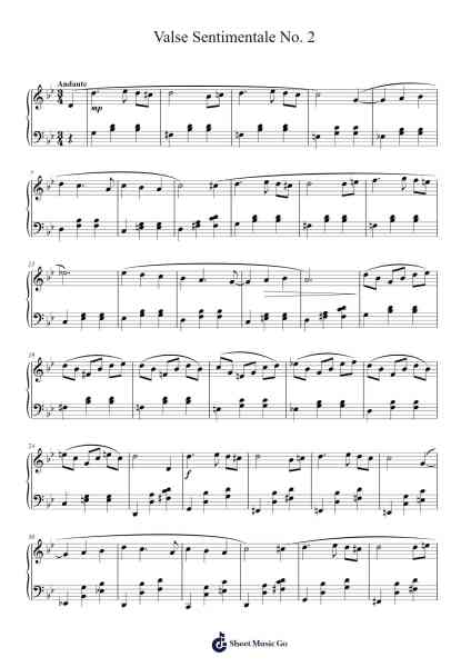 Valse Sentimentale No. 2 Sheet Music by Eric Christian von Fricken-Arr.Montbrook