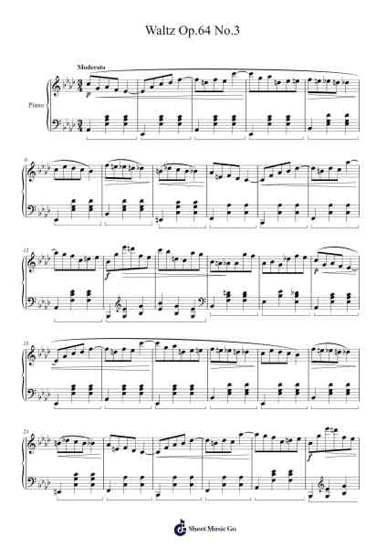 Waltz in A-flat Major, Op. 64, No. 3 Sheet Music by Frédéric Chopin-Arr.Make