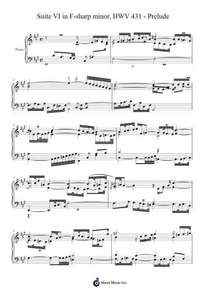 Suite VI in F-sharp minor, HWV 431: I. Prelude Sheet Music by Georg Friedrich Händel-Arr.Priestsey