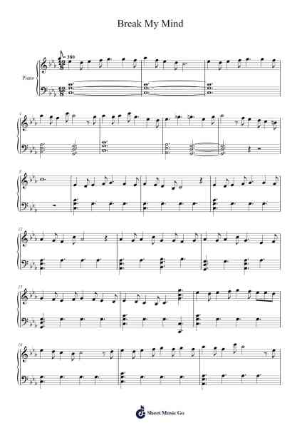 Break My Mind Sheet Music by DAGames-Arr.Mcdel Auriah