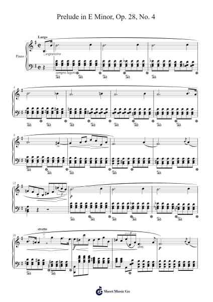 Prelude in E Minor, Op. 28, No. 4 Sheet Music by Frédéric Chopin-Arr.Mila
