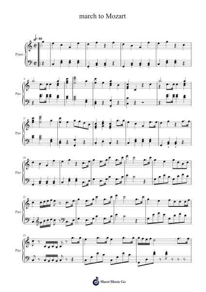 Salieri March to Mozart Sheet Music by Antonio Salieri-Arr.Jorriel Toursnoah