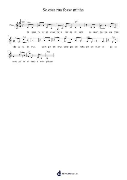 Se essa rua fosse minha Sheet Music by eliseoortelan-Arr.Charfra Tesscer