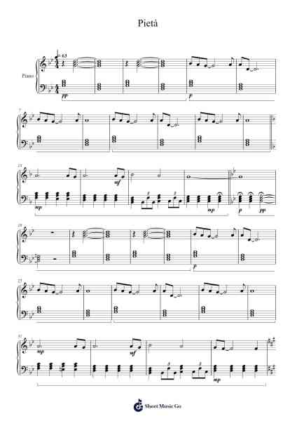 Pietà Sheet Music by undefined-Arr.Zoetricia Smedsibyl