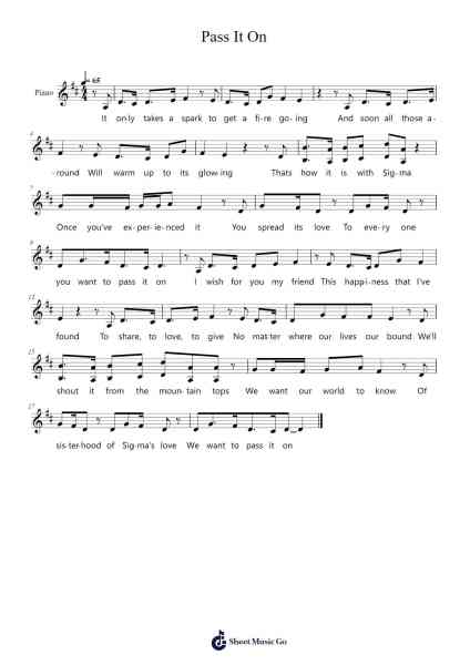 Pass It On Sheet Music by undefined-Arr.Brandwight Gillget