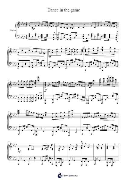 Dance in the game Sheet Music by Carrcliff Keychi-Arr.Clevestowe Walkyes
