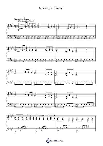 Norwegian Wood Sheet Music by The Beatles-Arr.Groral