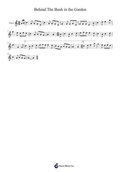 Behind The Bush in the Garden Sheet Music by Sinlaine Rodray-Arr.Elroydie Bellmann