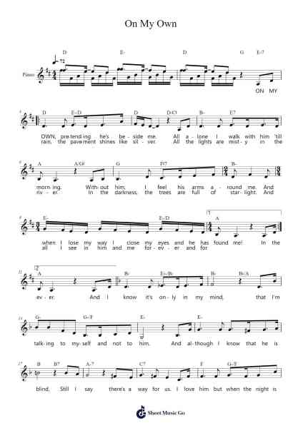 On My Own Sheet Music by Claude-Michel Schönberg-Arr.Jebois Hudlap