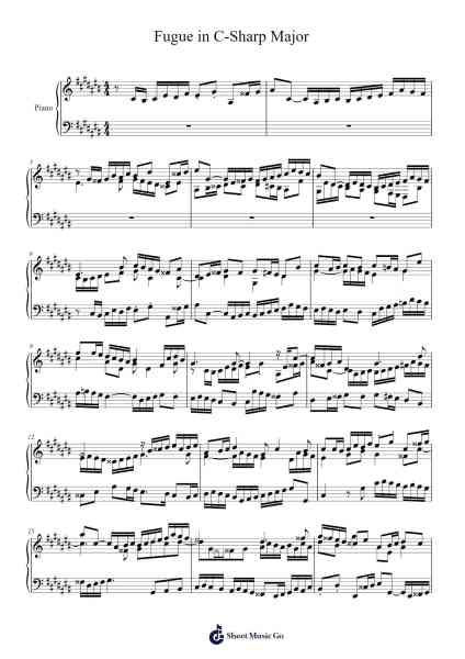 Fugue in C-Sharp Major Sheet Music by josiahmishael-Arr.Elroydie Bellmann