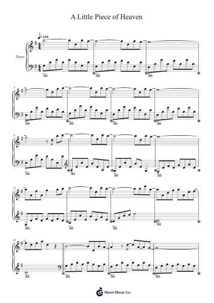 A Little Piece of Heaven Sheet Music by Avenged Sevenfold-Arr.Bartcent Whitegreve