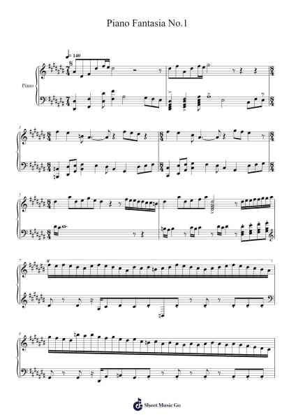 Piano Fantasia No.1 Sheet Music by Cliffwalsh Watgan-Arr.Branbart