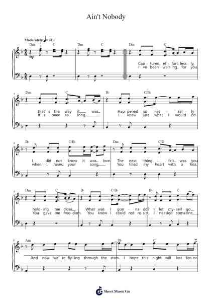 Ain't Nobody Sheet Music by Chaka Khan-Arr.Ronglenn