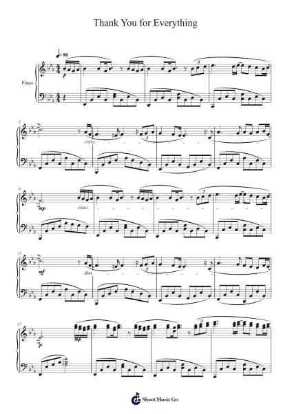 Thank You for Everything Sheet Music by Masao Aichi-Arr.Trutor Hubno
