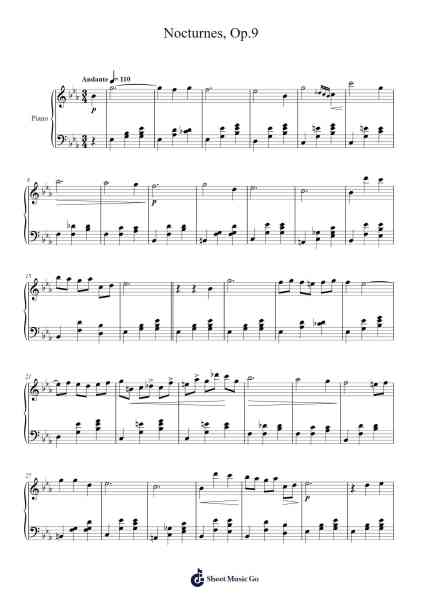 Nocturnes, Op. 9 Musica per pianoforte di Frédéric Chopin - Arr.Ivessid