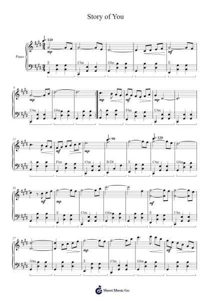 Story of You Sheet Music by Josh Kramer-Arr.Millsharp Waygrace